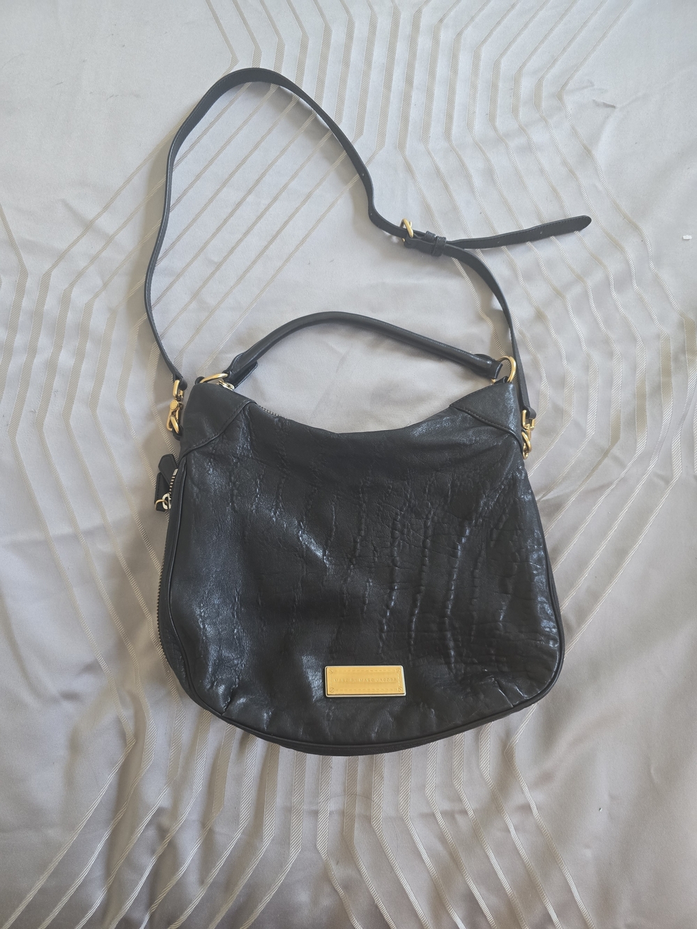 Marc by Marc Jacobs Black Leather Hobo with Gold Hardware